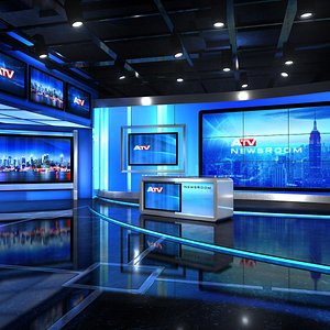 3D virtual set news studio