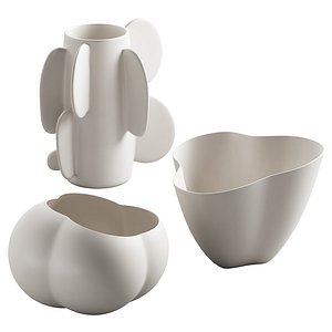367 decorative vases and pots 05 deformed folded relief vase 04 3D model