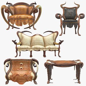 African Decorative Furniture Collection – High-Quality 3D Models