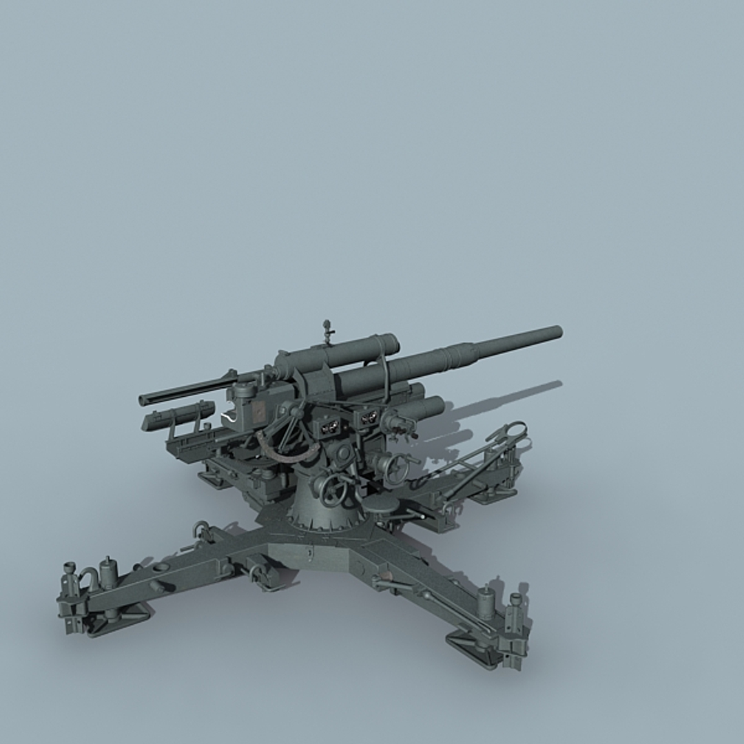 German Wwii 8 8cm 3d Max