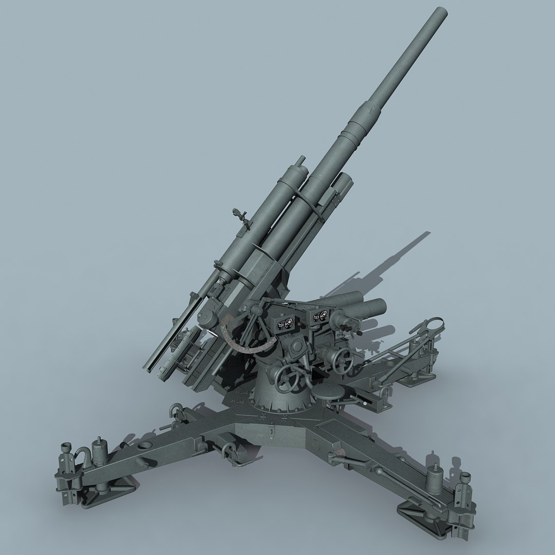 german wwii 8 8cm 3d max