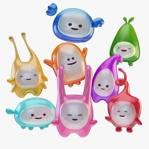 Mini cute creatures Puck 3D model