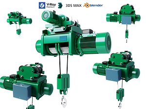 3D Electric Wire Rope Hoist Set model