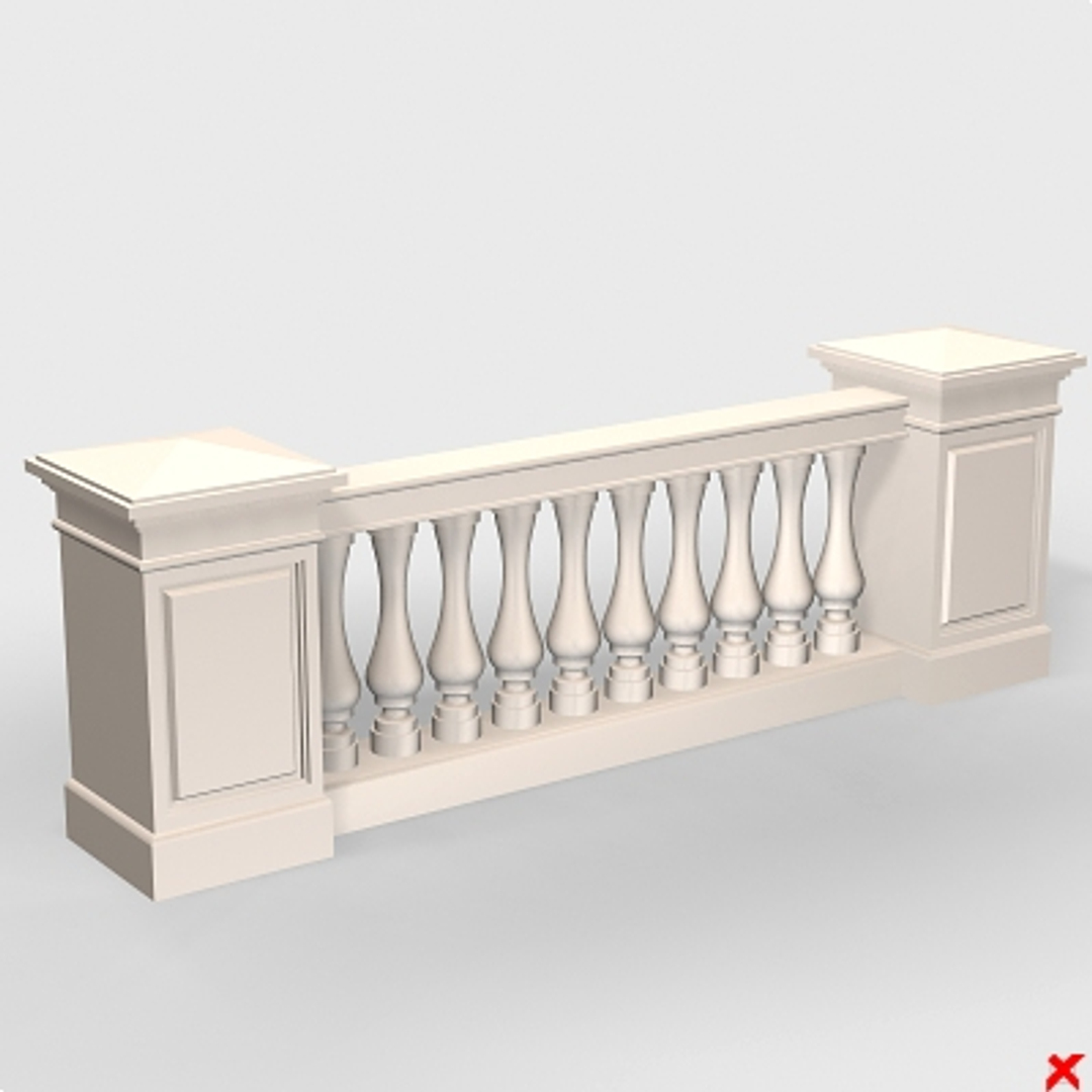 3d balustrade fence model