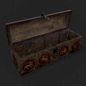 3D Painted Medieval Long Chest