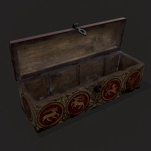 Painted Medieval Long Chest