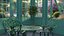 Outdoor Greenhouse with Plants and Garden Furniture