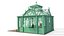 Outdoor Greenhouse with Plants and Garden Furniture