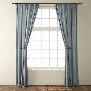 3D country light grey linen model