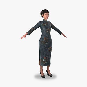 cheongsam woman 3D model