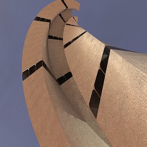 sci fi tower concrete model