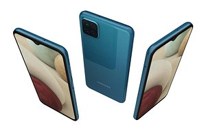 Samsung Galaxy A12 Blue Low Poly
