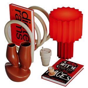 Decoration set 02 with L art Plisse Table Lamp model