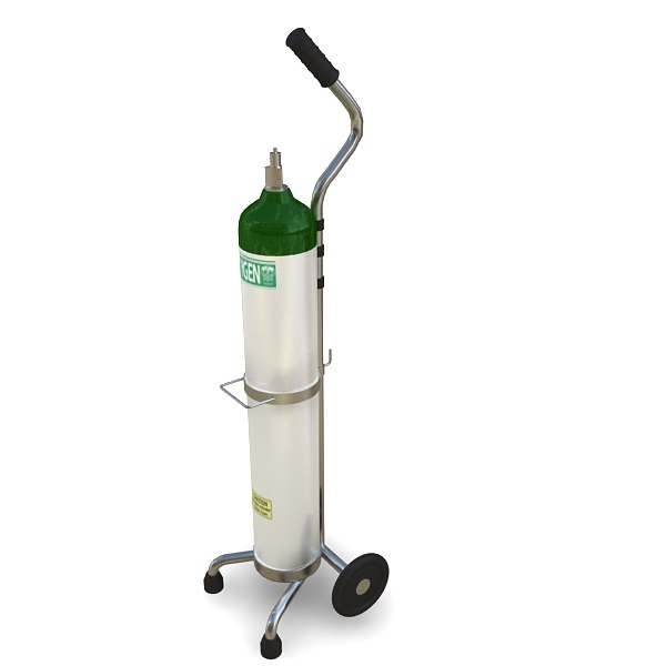 3d oxygen supply cart model