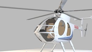 3d helicopter hughes 500