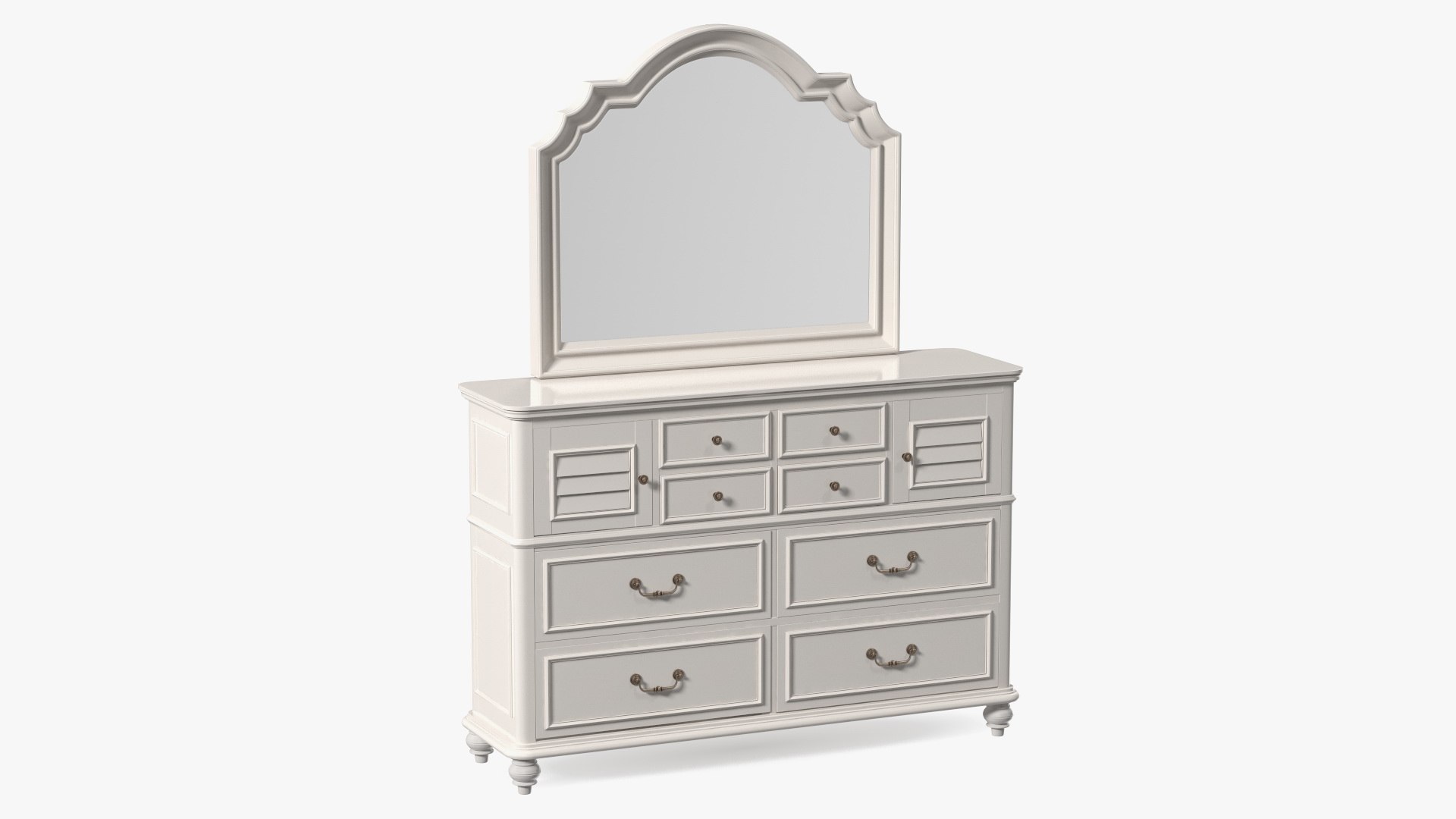 Charleston Dresser White 3D model preview