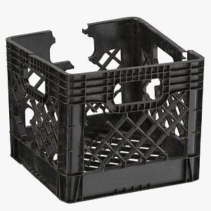 Plastic Crate Damaged 3D model