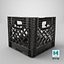 Plastic Crate Damaged 3D model