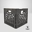 Plastic Crate Damaged 3D model