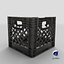 Plastic Crate Damaged 3D model
