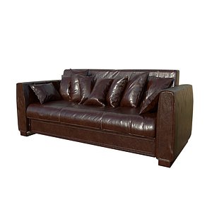 3D Leather Sofa model