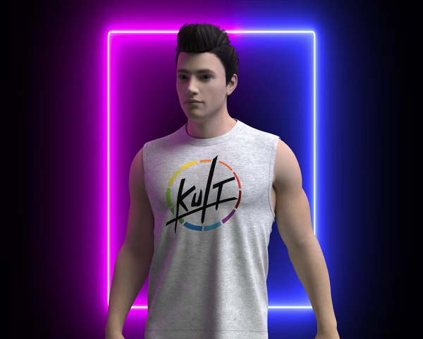 3D Mens Tank Top-Kult model