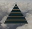 Golden and Green Marbled Pyramid with Squared Spike