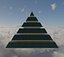 Golden and Green Marbled Pyramid with Squared Spike