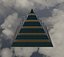 Golden and Green Marbled Pyramid with Squared Spike