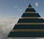Golden and Green Marbled Pyramid with Squared Spike