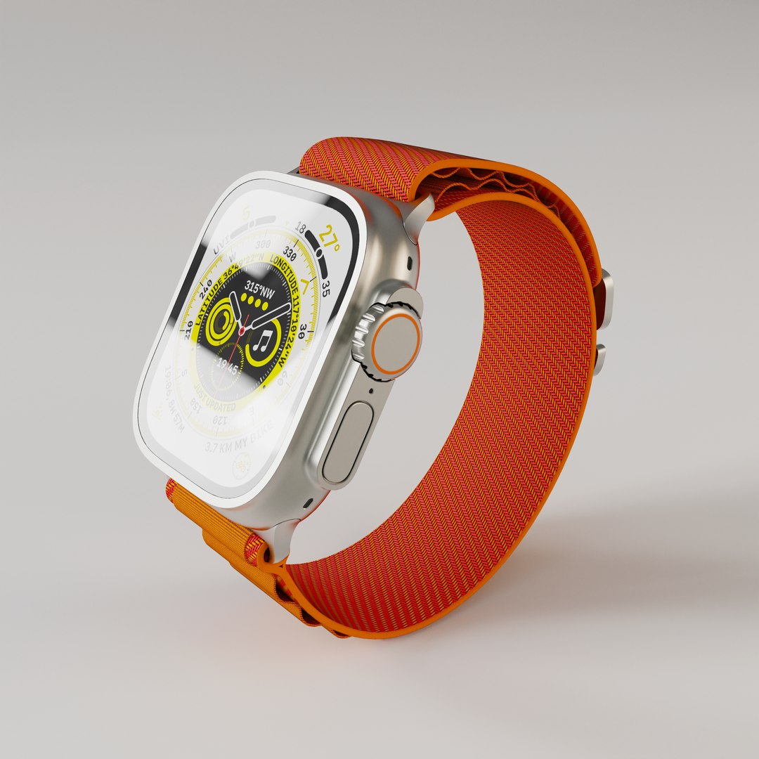 Apple Watch Ultra with Alpine Loop band 3D model - TurboSquid 1958715
