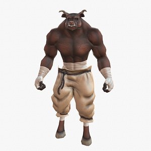 Rigged and Animated Minotaur