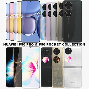 Huawei P50 Pro and P50 Pocket Collection 3D model