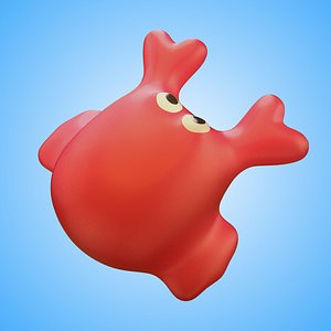 3D cute baby crab model