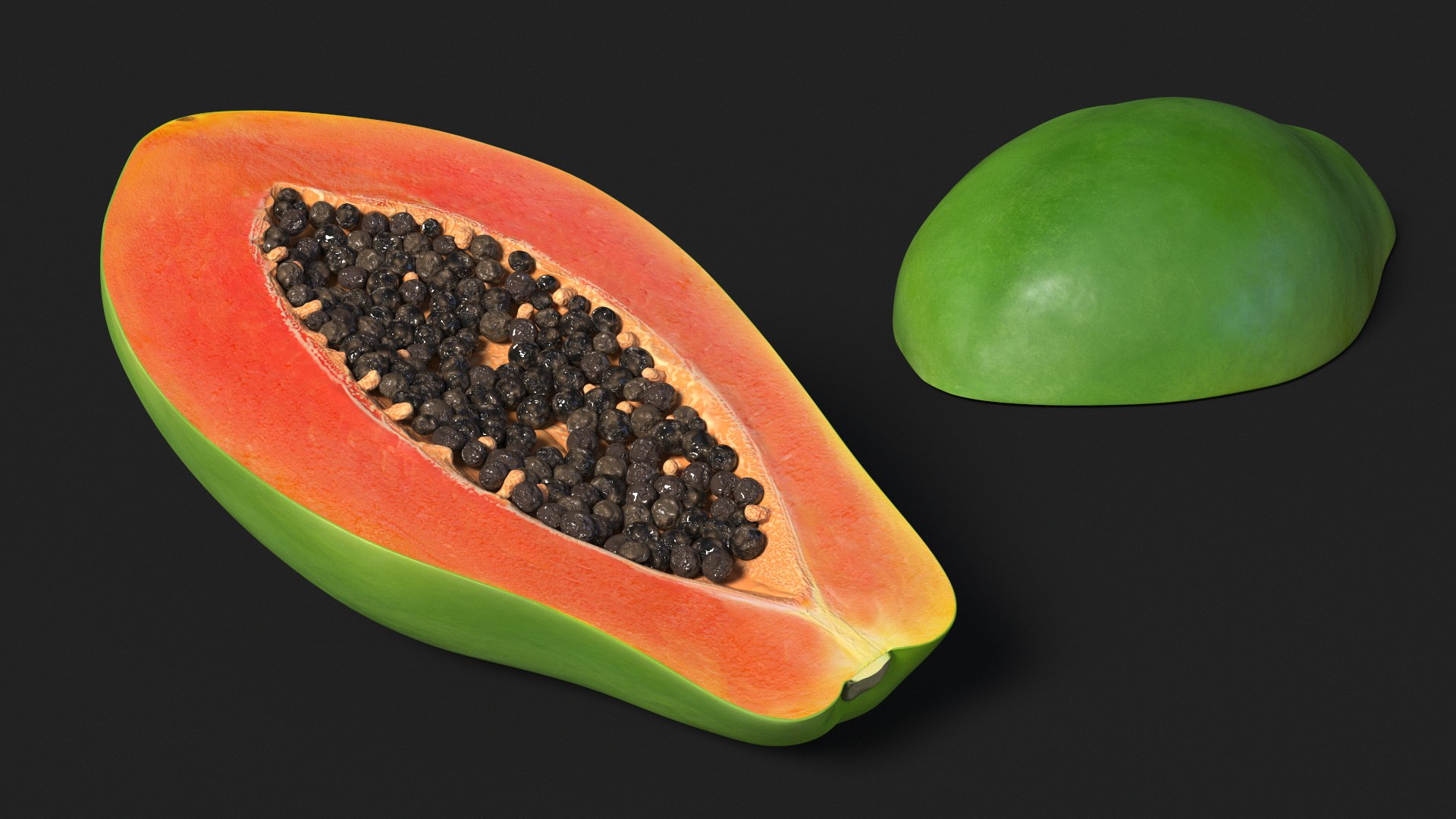 Half Papaya Fruit Green 3D model https://p.turbosquid.com/ts-thumb/8p/Ub90B3/O9/half_papaw_fruit_green_005/jpg/1738916631/1920x1080/fit_q87/8bb1828d02bd21d67f08e61ec76864a33f334a90/half_papaw_fruit_green_005.jpg