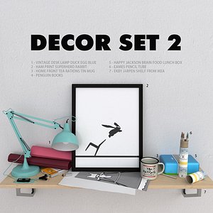 3d decorative set rabbit model