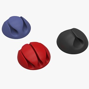 3D 3 cable mounting clips model