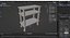 3D Wooden utility cart