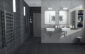 wet-room interior 3d model