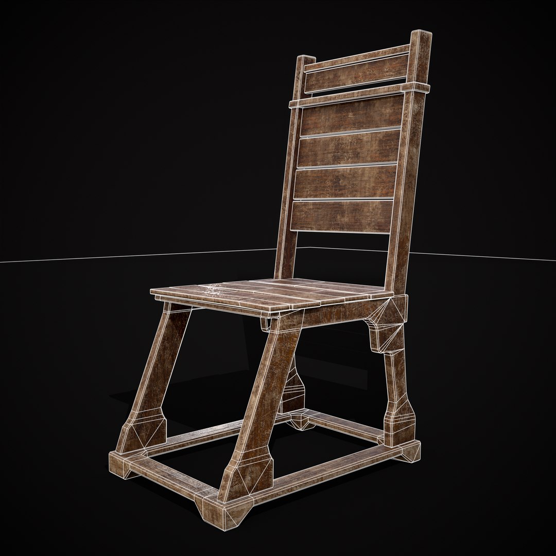 3D Sturdy Rustic Chair - TurboSquid 2153270