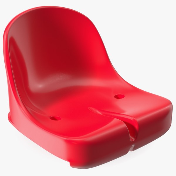 Plastic Sports Seat Red 3D model