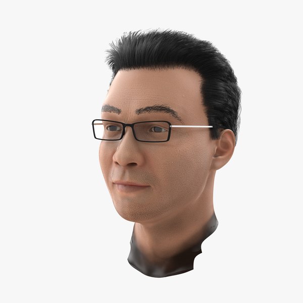 asian male head 3d model