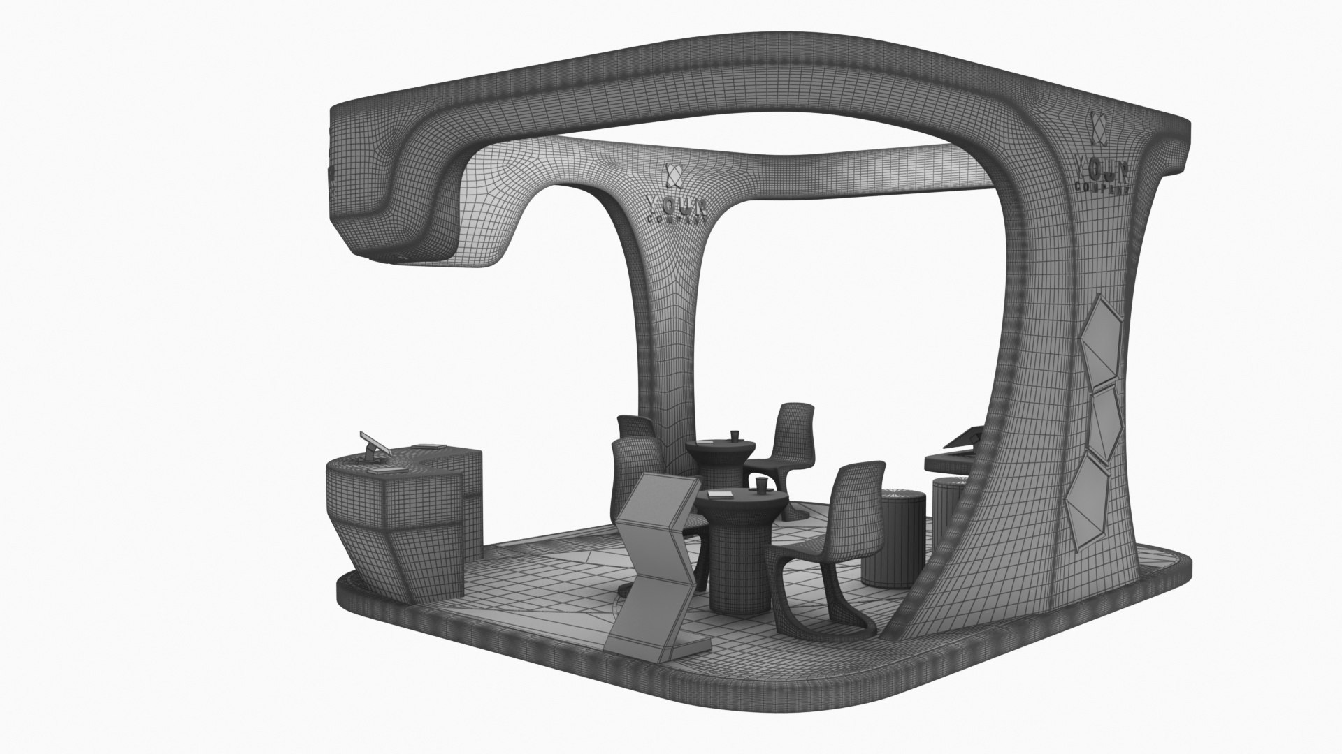 Futuristic Exhibition Stand 5 3D model https://p.turbosquid.com/ts-thumb/8q/03nzAu/4v/modernexhibitionbooth611/jpg/1651239816/1920x1080/fit_q87/69b96a222c5b9f686a0a1d1b719aaa0ce2b52a33/modernexhibitionbooth611.jpg