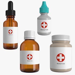 Medical bottle collection v1 3D model