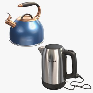 Electric and regular Tea Kettle Collection 001 - PBR 3D model