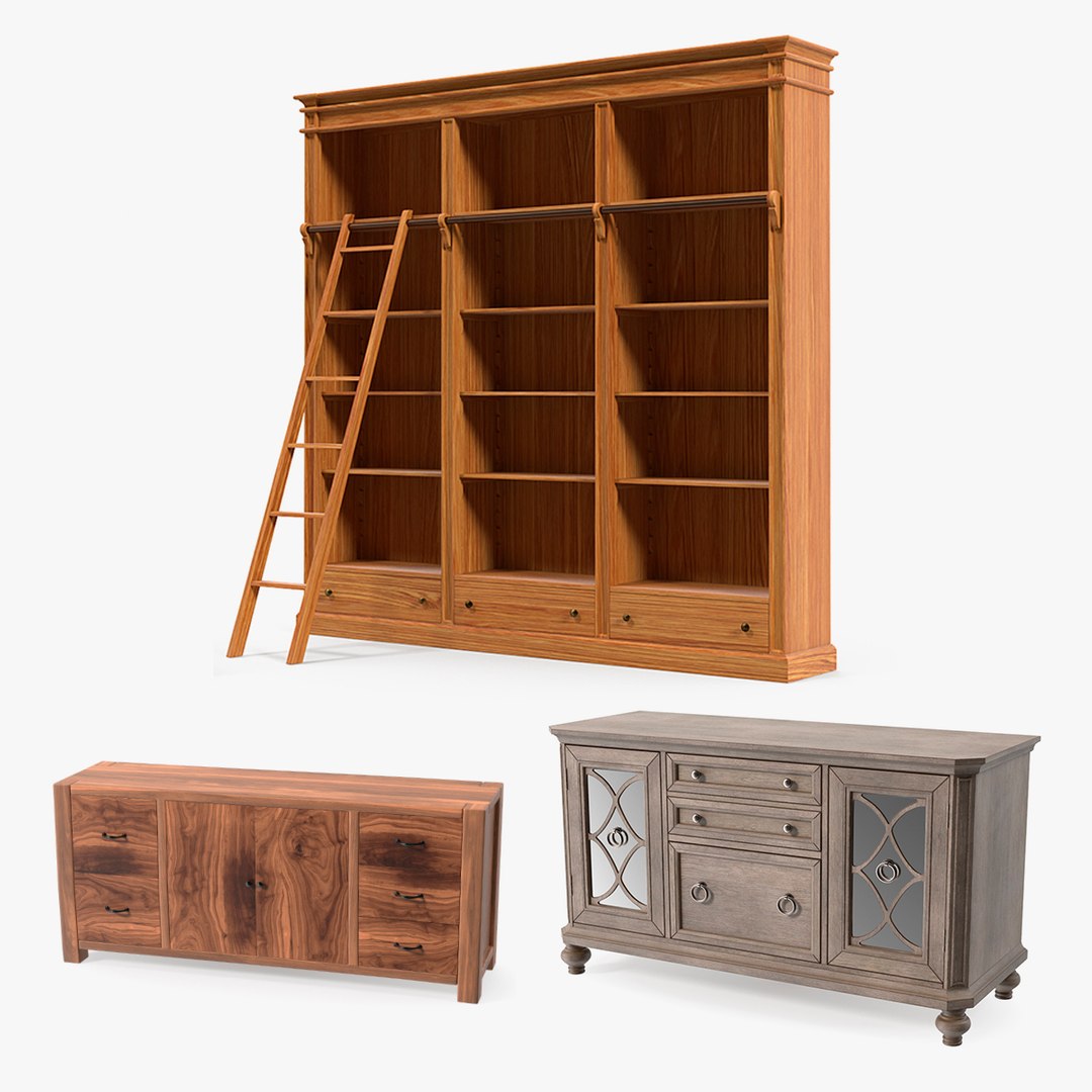Wooden Furnishings Collection 2 3D model preview