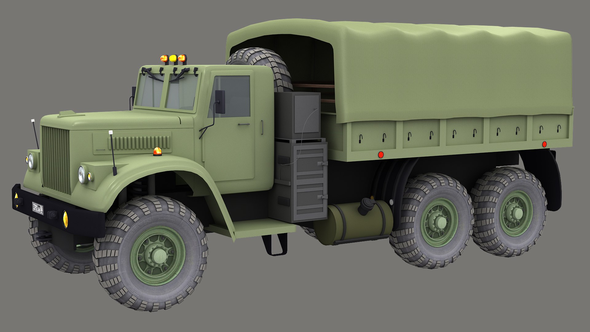 3D KRAZ 255B1 low poly Military Truck - TurboSquid 1873330