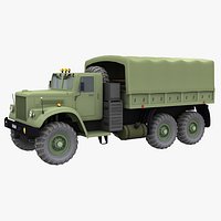 KRAZ 255B1 low poly Military Truck