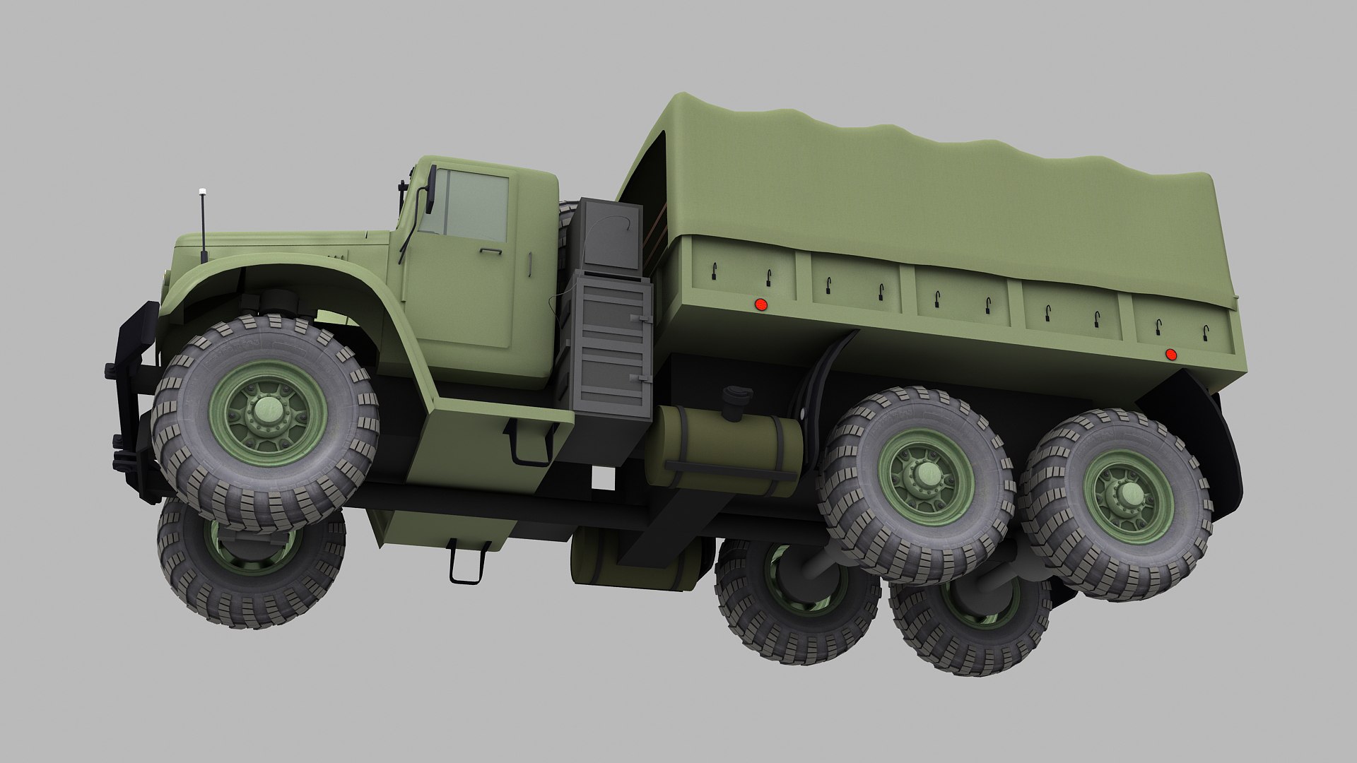 3D KRAZ 255B1 low poly Military Truck - TurboSquid 1873330