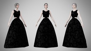 Dress 32 Obsidian Bloom Velvet 3D model